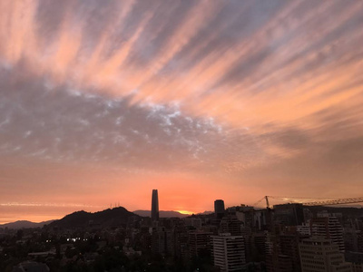 晚霞在 Santiago，智利