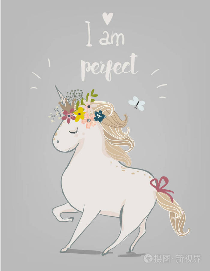 可爱的卡通独角兽