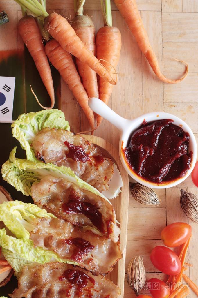 烤的五花肉韩国食物很美味