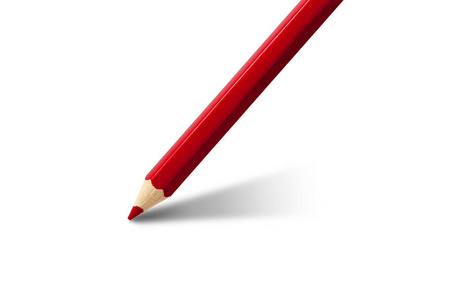 红色的铅笔写空白白板图片