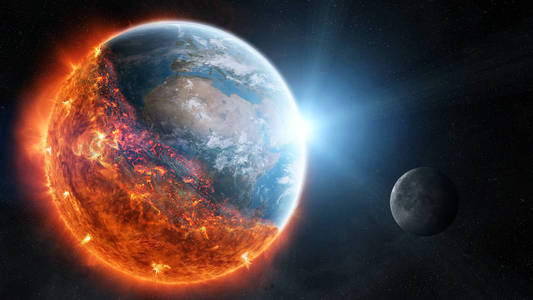结束了行星地球这个图像炉的 3d 渲染的元素