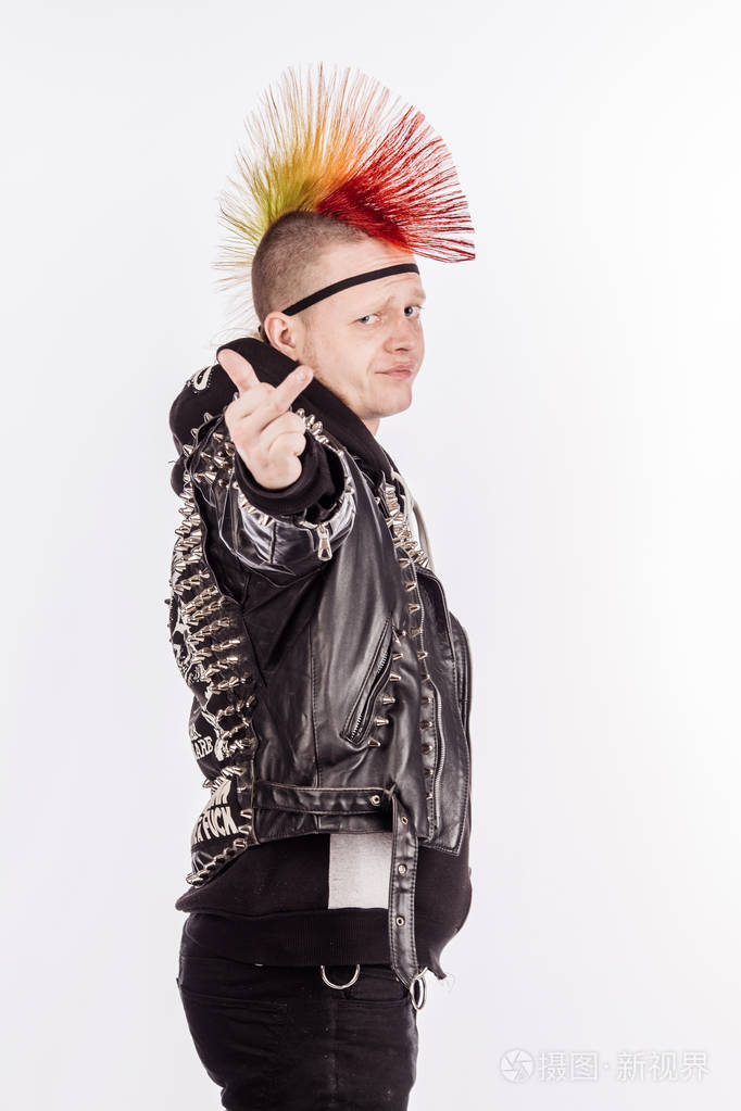 朋克摇滚歌手的肖像