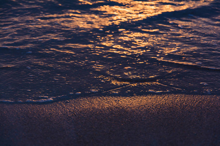 日落海滩视图