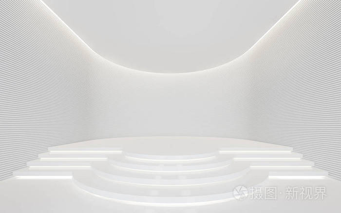 空白色房间现代空间室内 3d 渲染图像