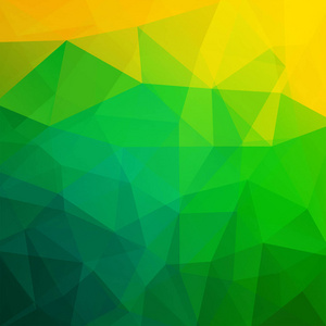 背景由黄色 绿色的三角形。与几何形状的正方形组成。Eps 10