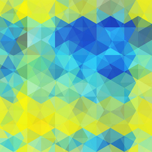抽象的几何风格背景。矢量图。蓝 绿 黄色的颜色