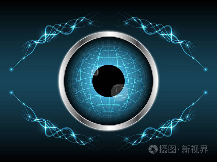 抽象眼睛全球亮线元素形状设计矢量这插画-正版商用图片0y3hoz-摄图新