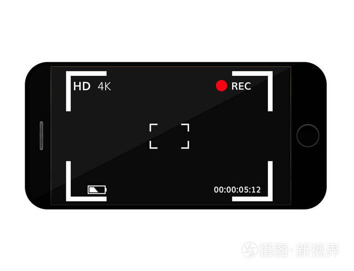 手机屏幕与相机取景器智能手机聚焦屏幕背景