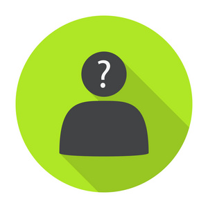 在背景上孤立的时尚平面样式的未知的用户图标.