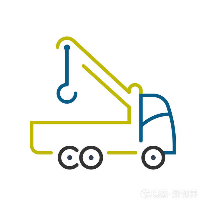 矢量简单的 logo 模板拖车