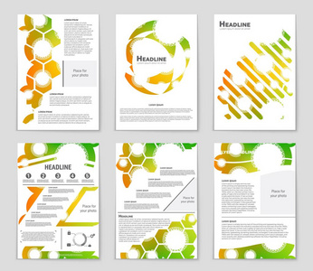抽象矢量布局背景集。艺术模板设计 列表 页面 样机宣传册主题样式 横幅 想法 封面 小册子 打印 传单，书，空