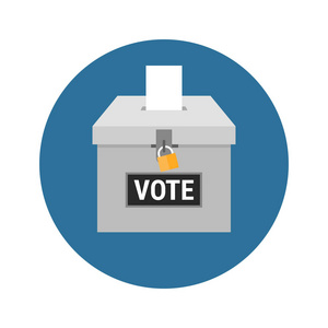 投票箱或投票箱图标平面设计