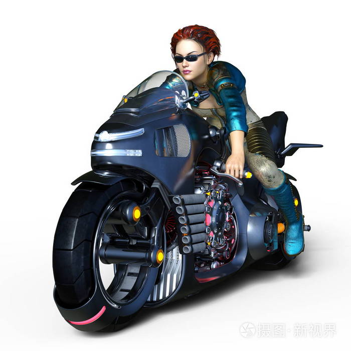 3d cg 渲染的超级女骑手