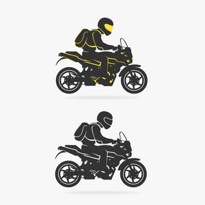 骑自行车的人骑摩托车矢量图图片