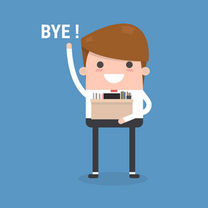 商人离开工作矢量平面设计照片