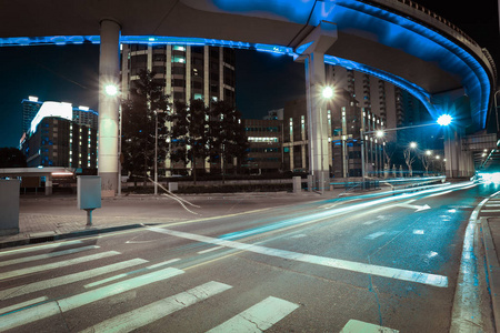 城市道路立交高架桥的夜景