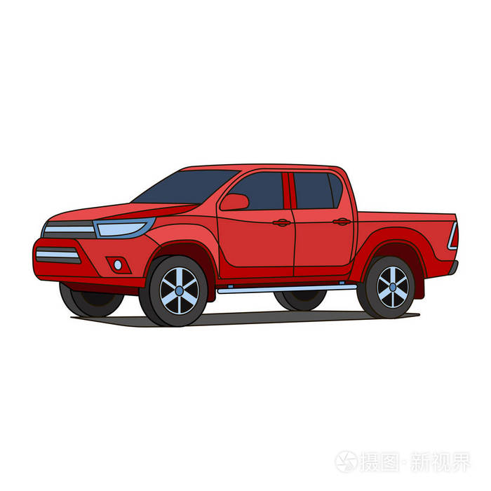 红皮卡车矢量图插画-正版商用图片0y40lg-摄图新视界