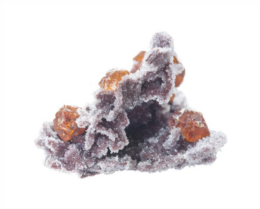 闪锌矿上一个矩阵与石英晶体