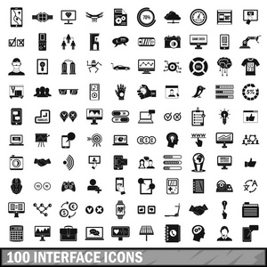100 接口图标集，简单的样式