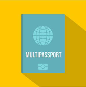 平面样式护照图标