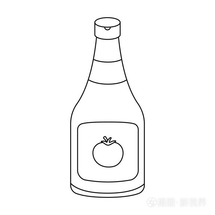 汉堡和配料单大纲样式矢量符号股票图中的图标插画-正版商用图片0y4b5