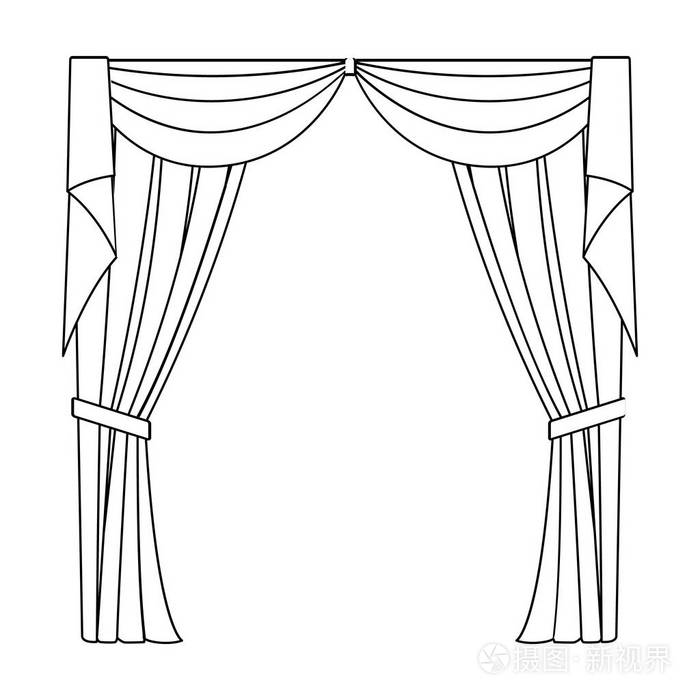 窗帘单中大纲样式矢量符号股票图 web 图标插画-正版商用图片0y4c1w