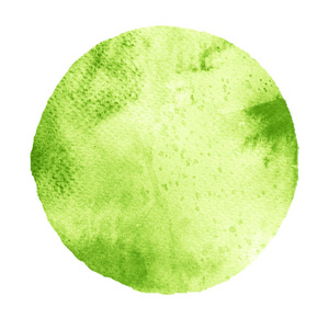 白色背景上的水彩绿色圆圈