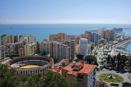 西班牙马拉加，Costa del Sol，安达卢西亚自治区风景如画的看法