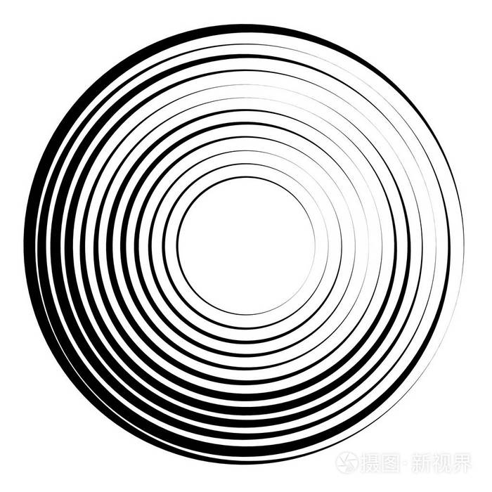 径向, 辐射的圆形图形