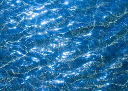 纹理背景。池中的水照反光..从阳光照射到海浪上