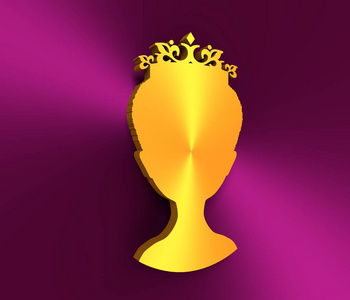 金色的剪影中公主或女王