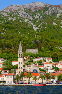 美丽的景色，从 tsea 到 Perast，科托尔湾 黑山