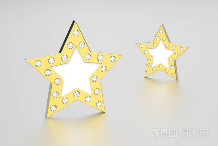 钻石的3d图两个金星星