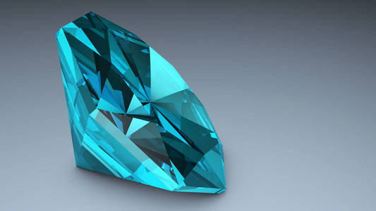 孤立在白色背景上的蓝色钻石。概念最珍贵美容