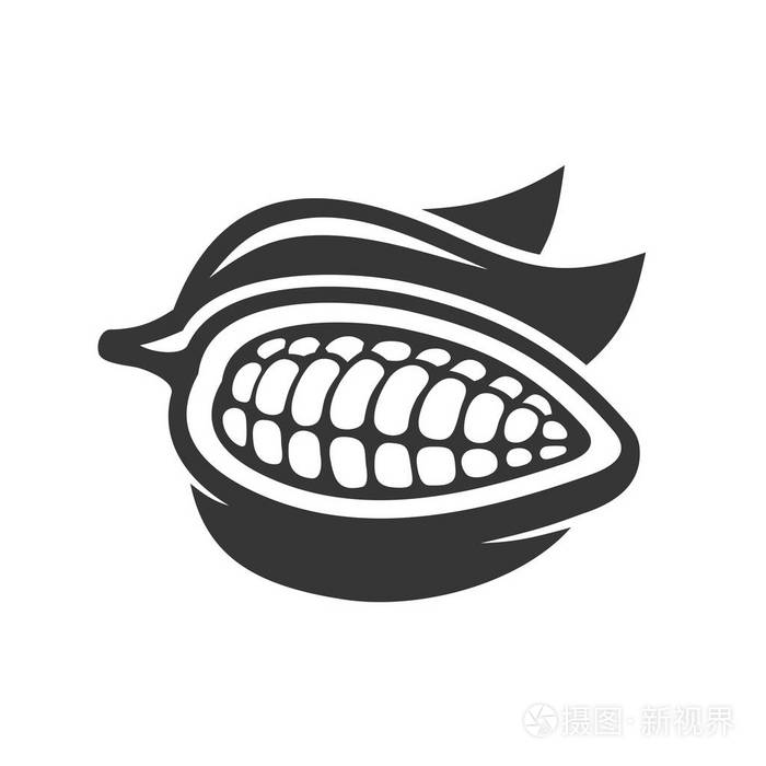 巧克力的可可豆图标矢量