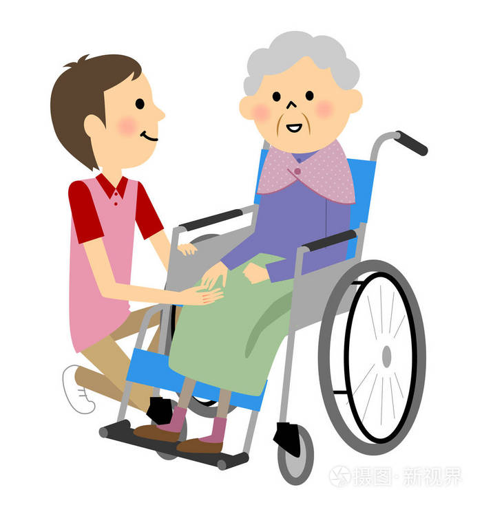 坐在轮椅上的老人