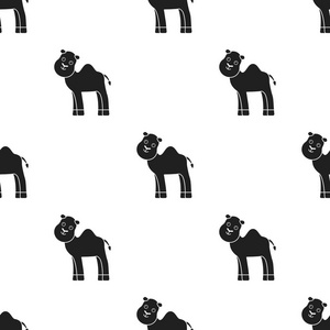 骆驼黑色图标。针对 web 和移动设计的插图