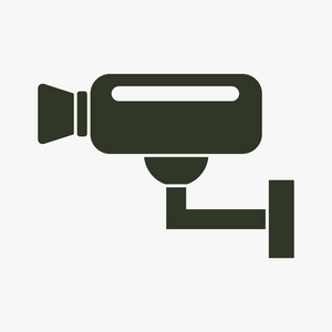 监控摄像机 (cctv).警告矢量图标照片