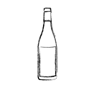 单色素描与瓶装酒的标签剪影