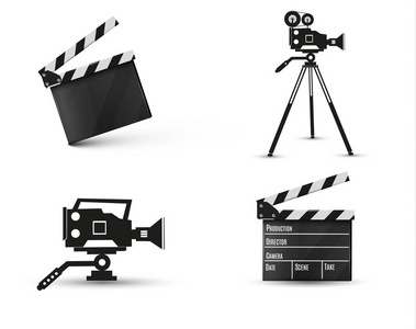 现实上白色 background.film.time.vector 图 clapper.cinema.Board