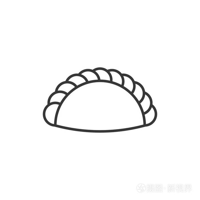 大纲图标用作糕点标志和标识如咖喱泡芙插画-正版商用图片0y67u4-摄图