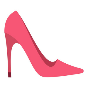 孤立的粉红色高跟鞋鞋图标