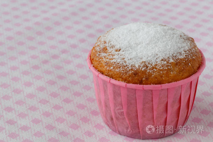 松饼蛋糕白色糖粉