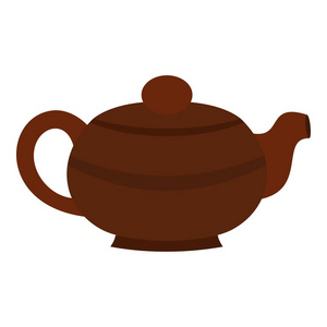 孤立的棕色中国茶壶图标