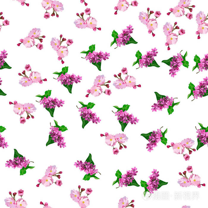 盛开紫丁香花