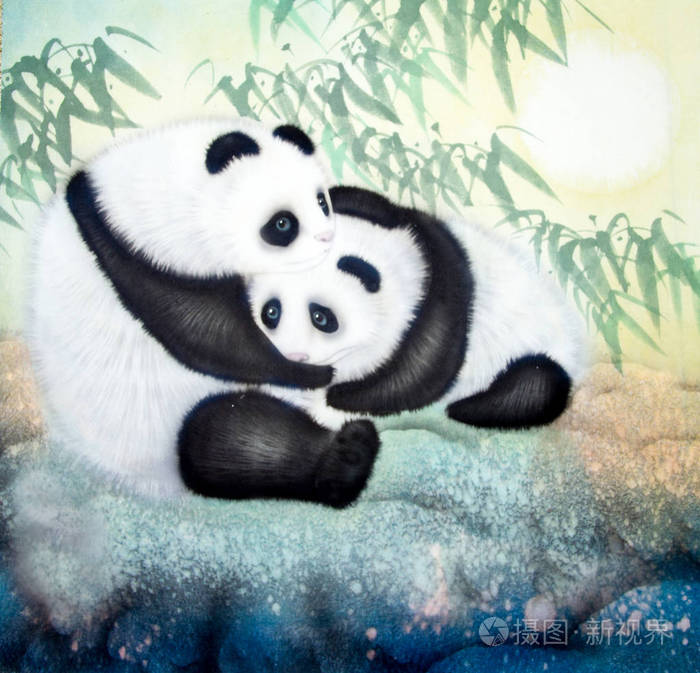 中国传统绘画的熊猫