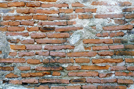 旧砖墙纹理背景。