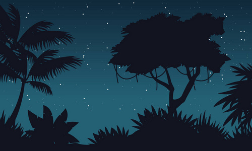在丛林夜景与明星