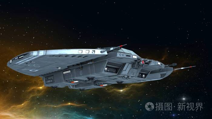 一艘宇宙飞船3dcg渲染