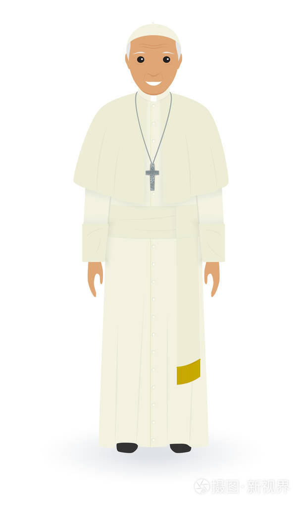 最高的天主教神父独自伫立在袈裟.宗教观念